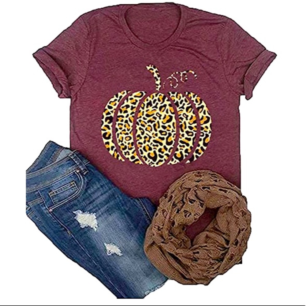 Women’s Fall/Halloween Pumpkin Short Sleeve Graphic Tee